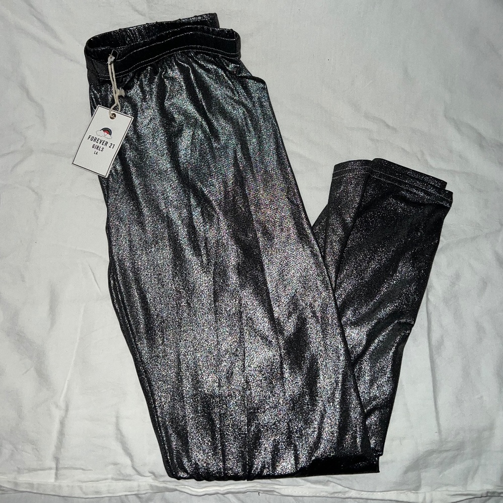 Girls Holiday Silver Shimmer Leggings 💗